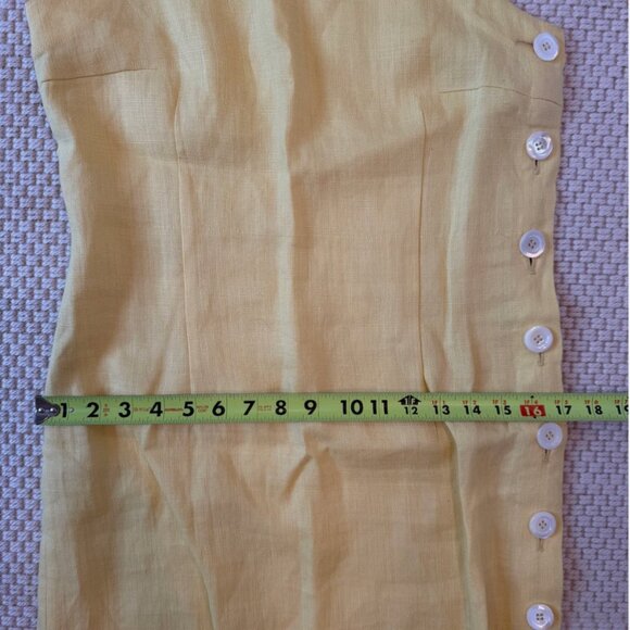 Loro Piana 100% Linen Mint Condition Yellow Dress Size 42 EU Small Made In Italy - Picture 5 of 8